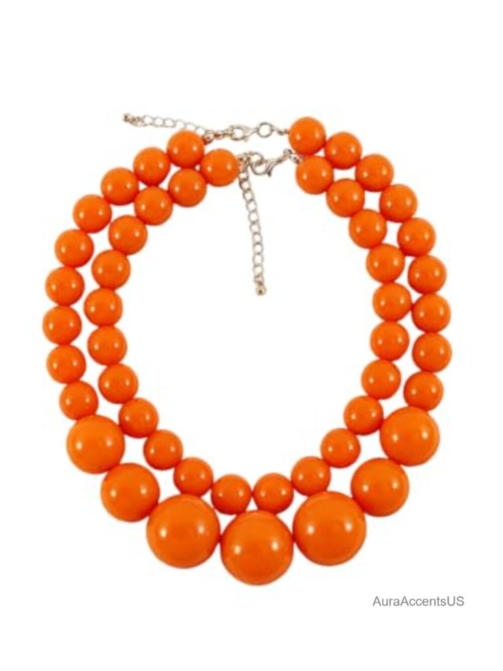 Chunky Resin Pearl Choker Necklace Double Layer Vintage Statement Jewelry for